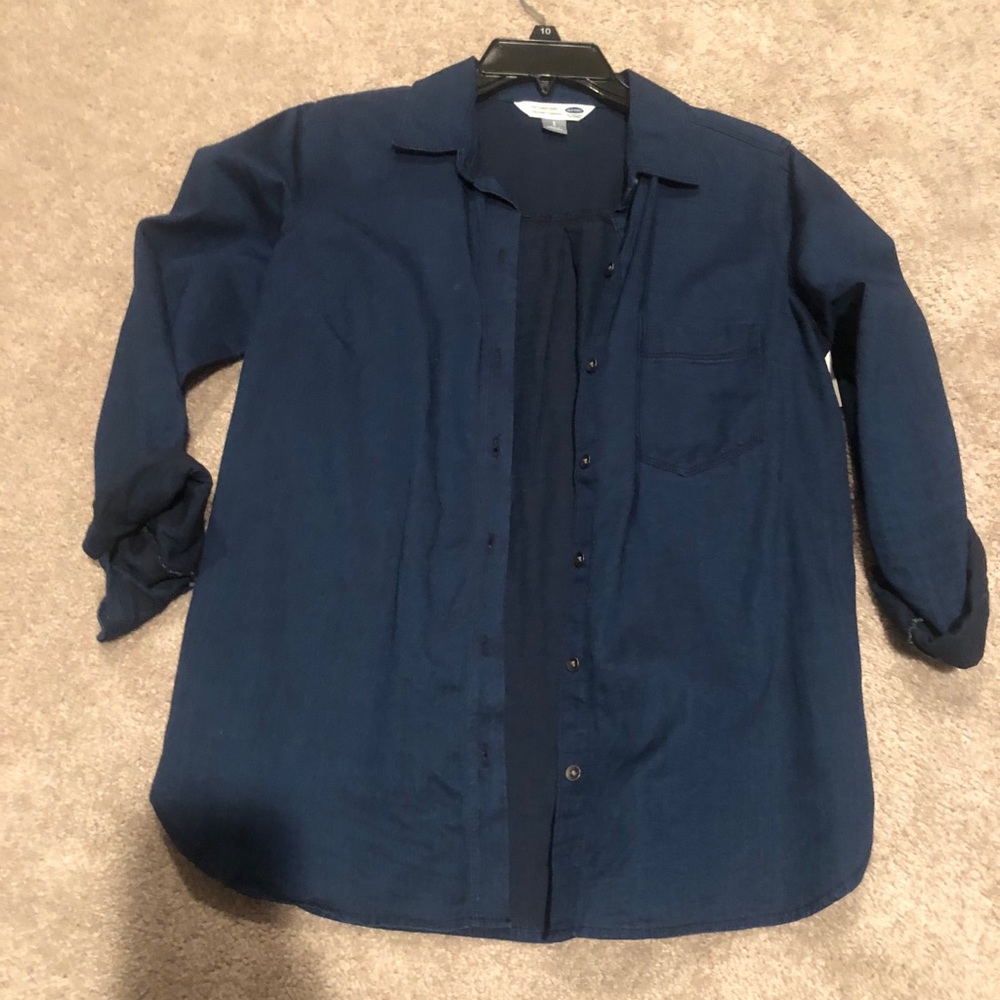 Navy jean shirt